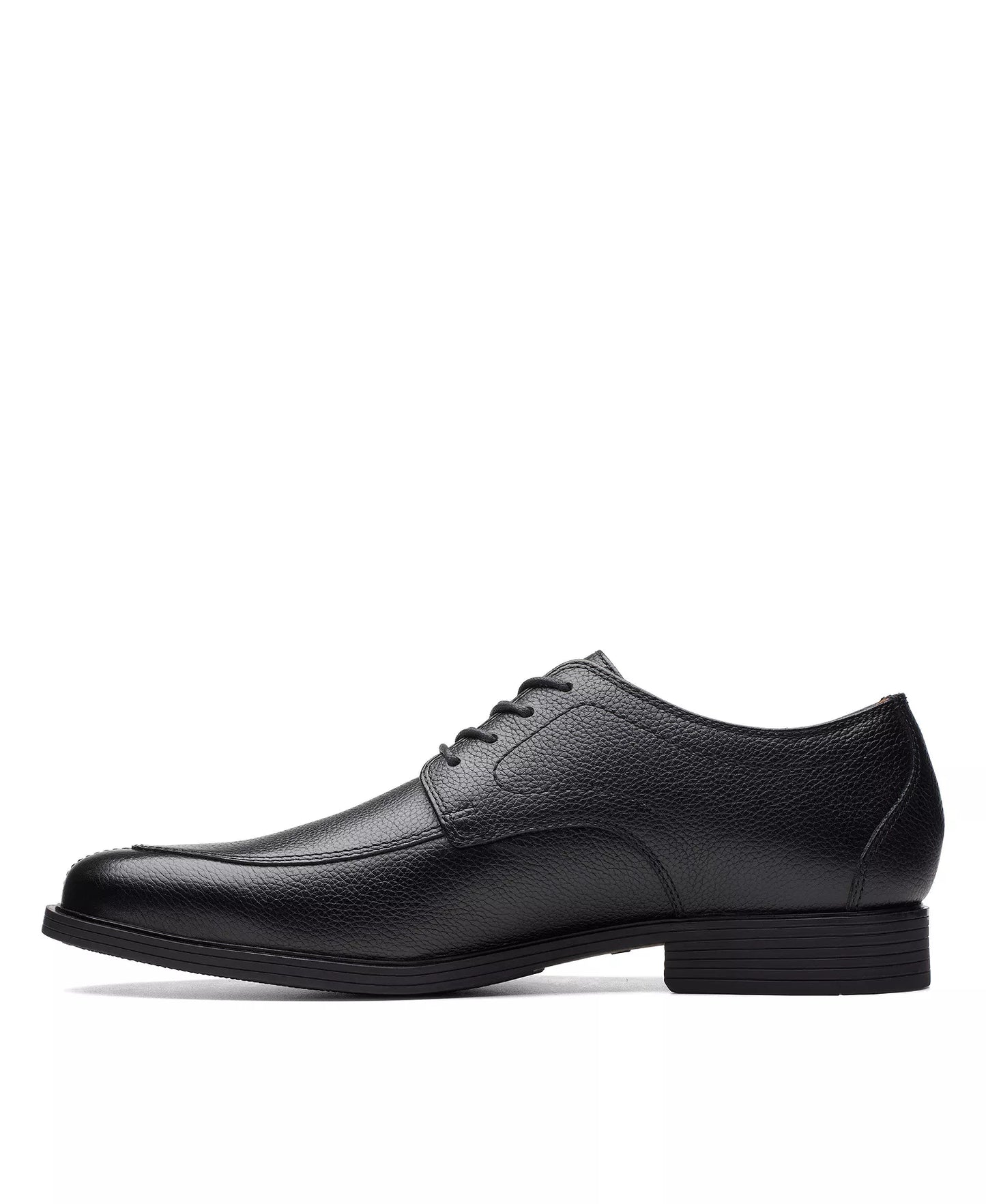 Clarks Men's Whiddon Apron Oxford Dress Shoes  Black Tumbled Leather Size 11.5