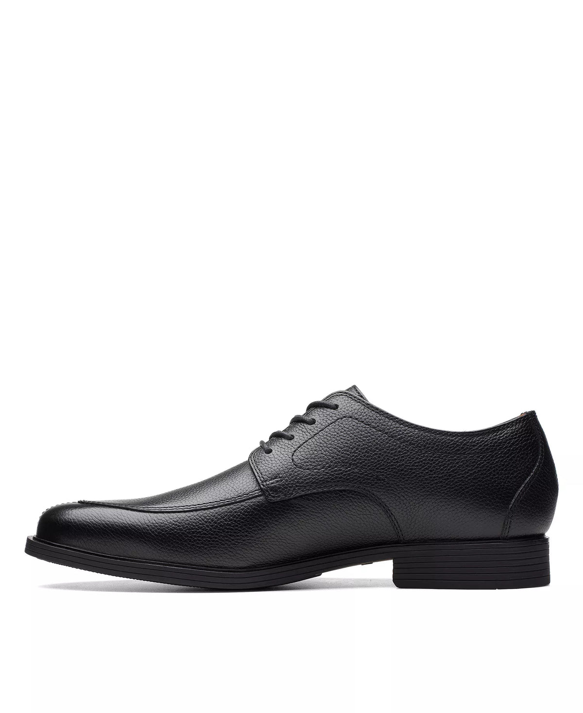 Clarks Men's Whiddon Apron Oxford Dress Shoes  Black Tumbled Leather Size 11.5