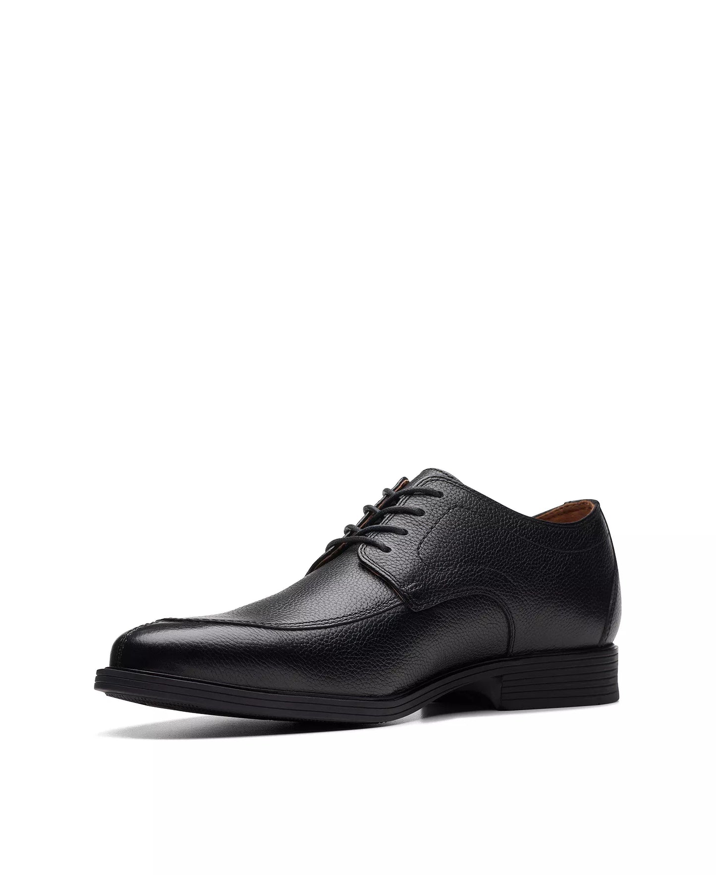 Clarks Men's Whiddon Apron Oxford Dress Shoes  Black Tumbled Leather Size 11.5
