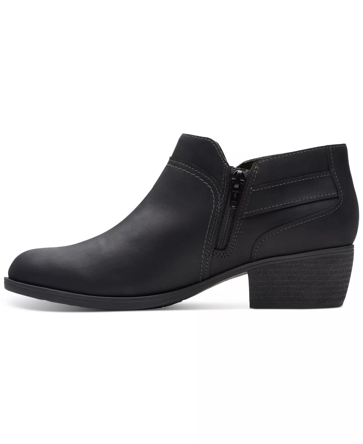 Clarks Women's Charlten Grace Buckled Ankle Booties  Black Size 9W