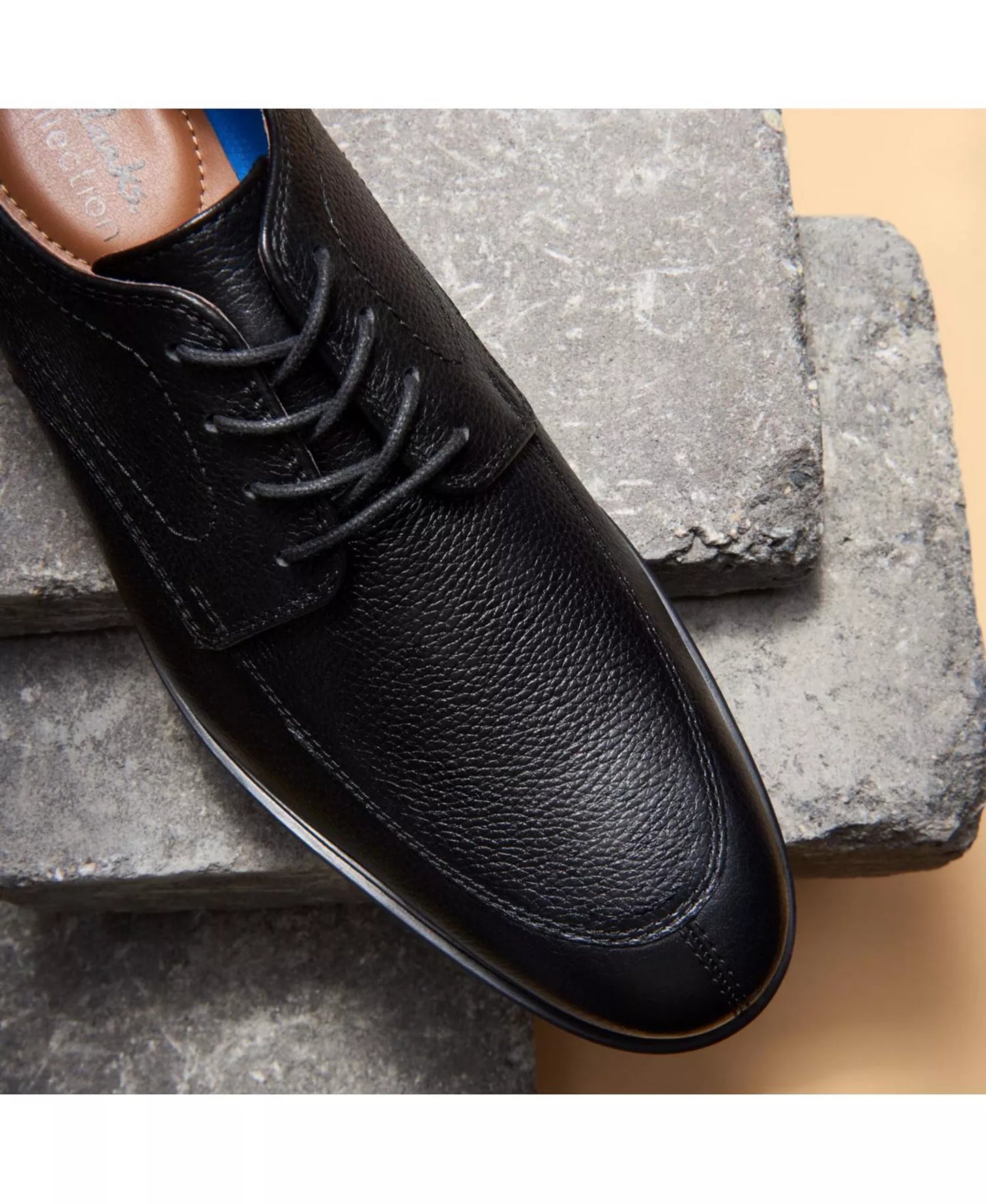 Clarks Men's Whiddon Apron Oxford Dress Shoes  Black Tumbled Leather Size 11.5