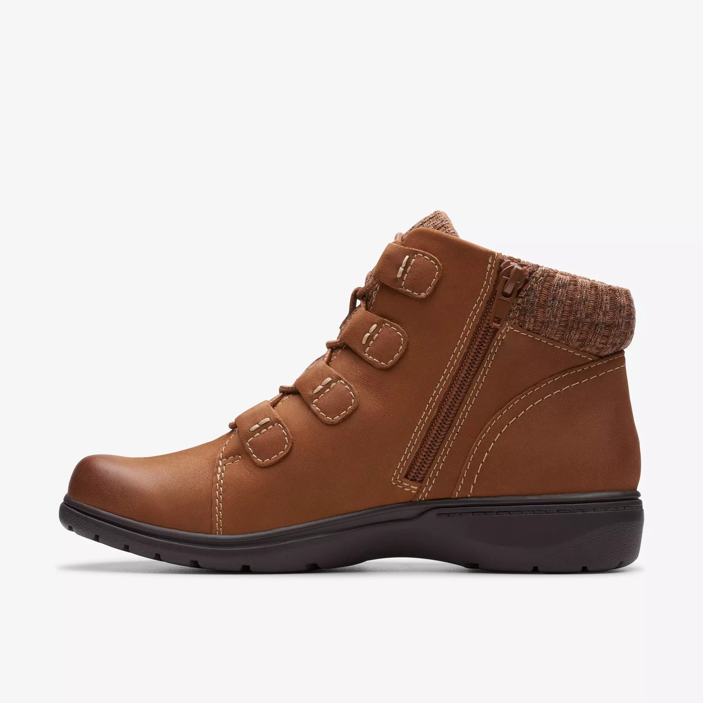 Clarks Women's Carleigh Jade Boots   Dark Tan Nubuck Size 9.5W