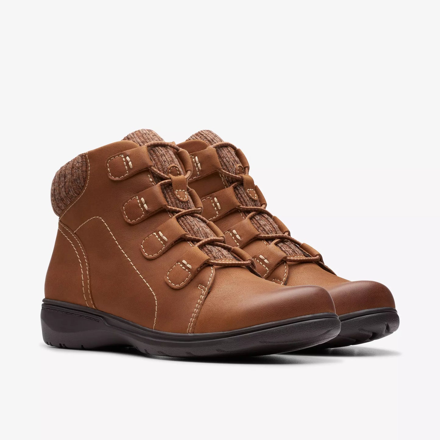 Clarks Women's Carleigh Jade Boots   Dark Tan Nubuck Size 9.5W