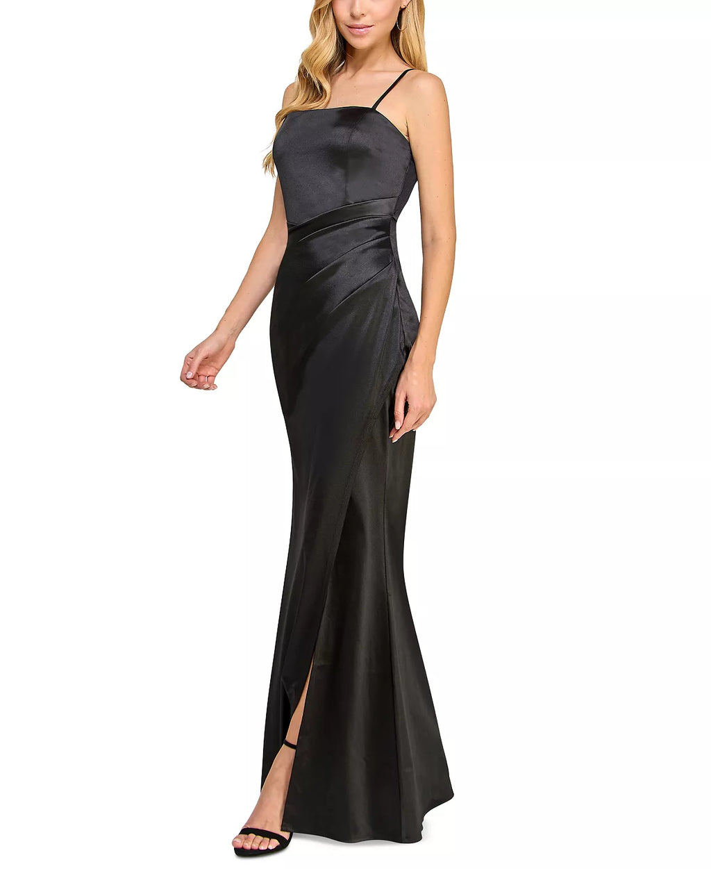 Emerald Sundae Juniors Pleated Gown  Black Size XL Style AGS4310