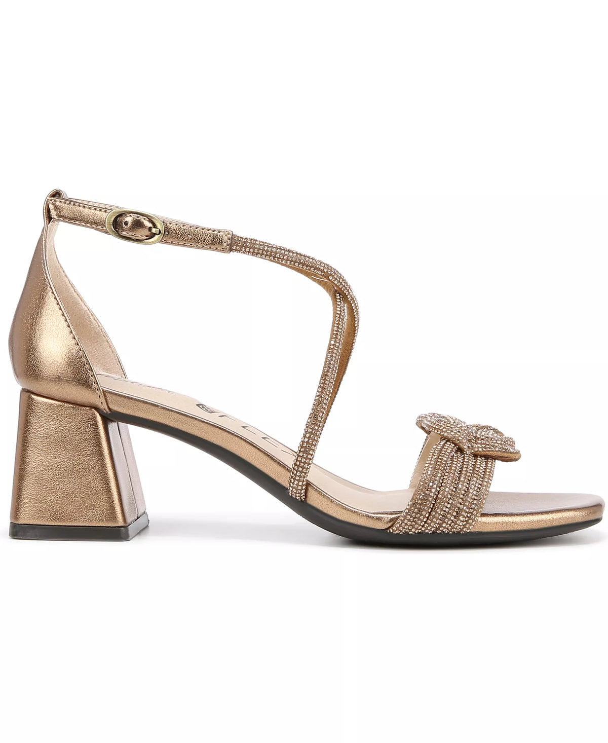 LifeStride Women's Captivate Strappy Block Heel Dress Sandals  Bronze Vegan Leather Size 7.5
