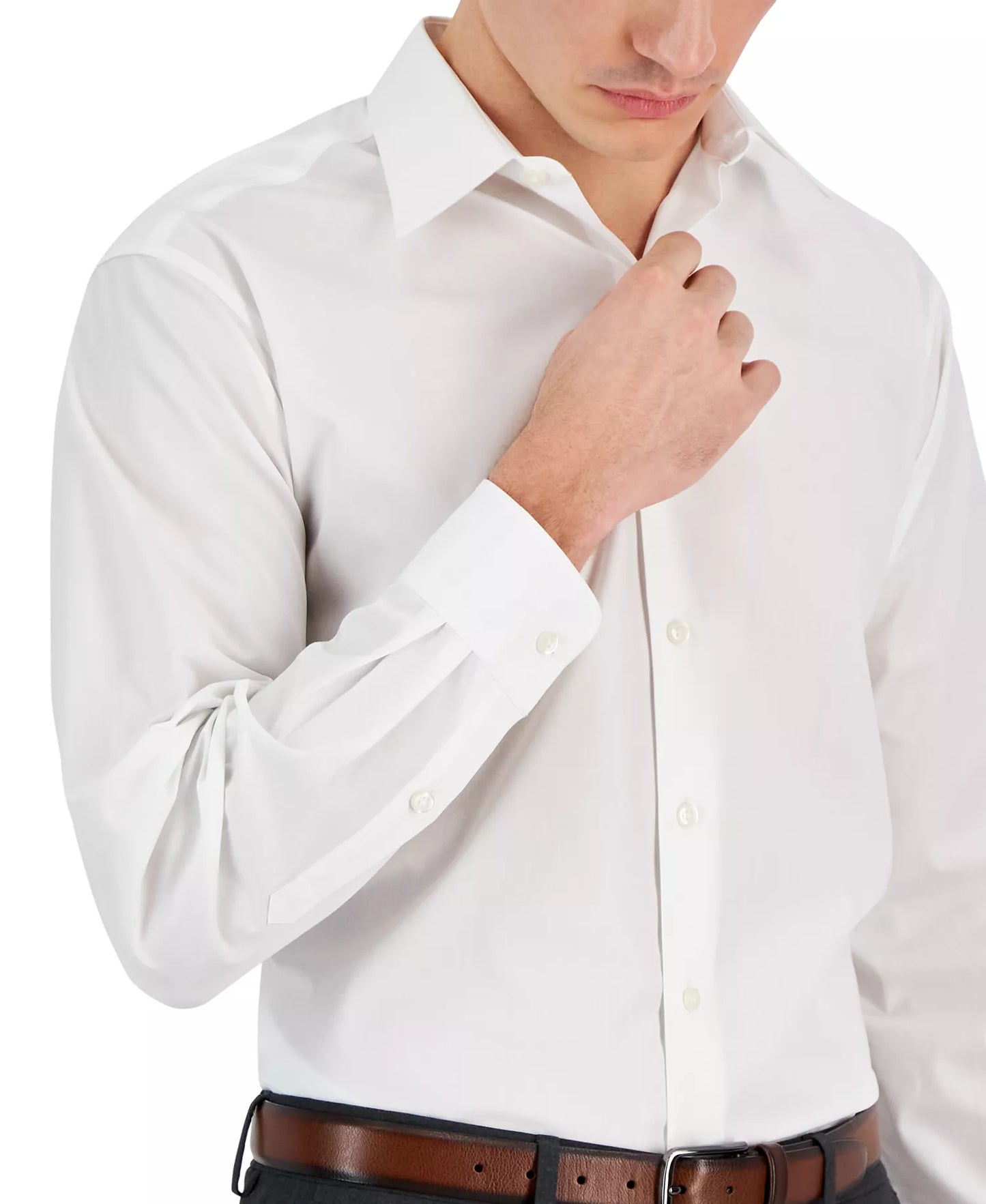 Men's Regular-Fit Performance Dress Shirt White 17.5 32/33