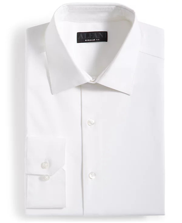 Alfani Men's Stretch Linen Woven Shirt  White Size XL