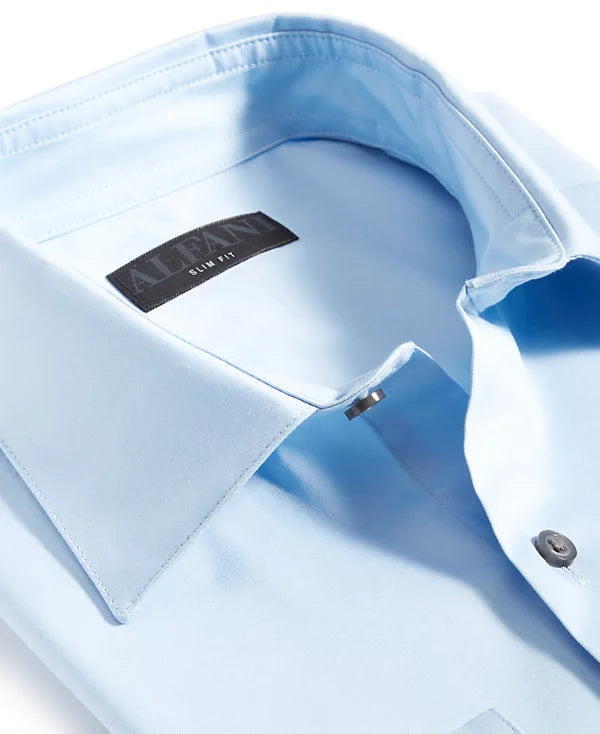 Alfani Men's Slim-Fit Solid Dress Shirt  Horizon Blue Size XL 17/17.5 34/35