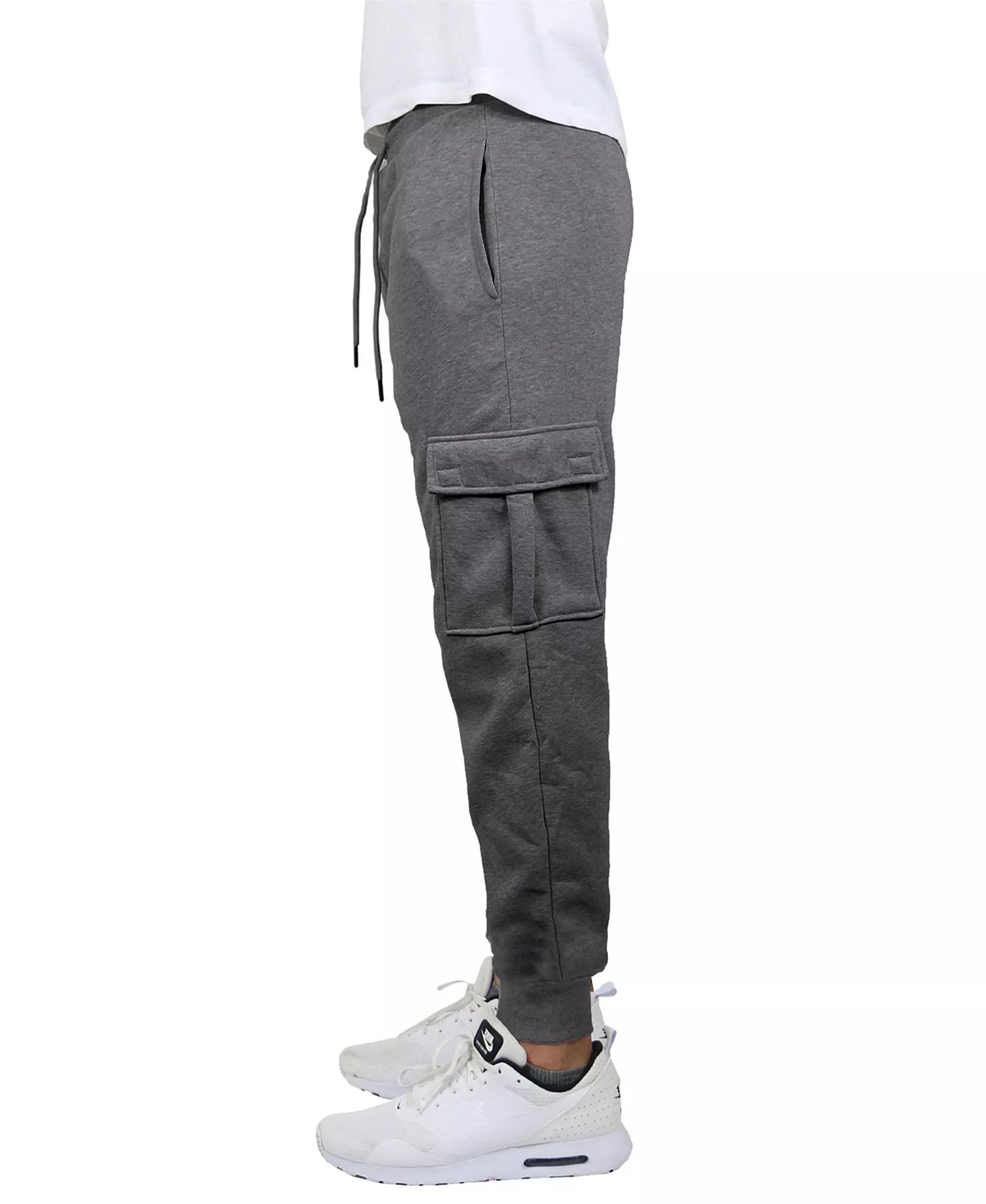 Blue Ice Men's Heavyweight Fleece-Lined Cargo Jogger Sweatpants  Charcoal Size XL