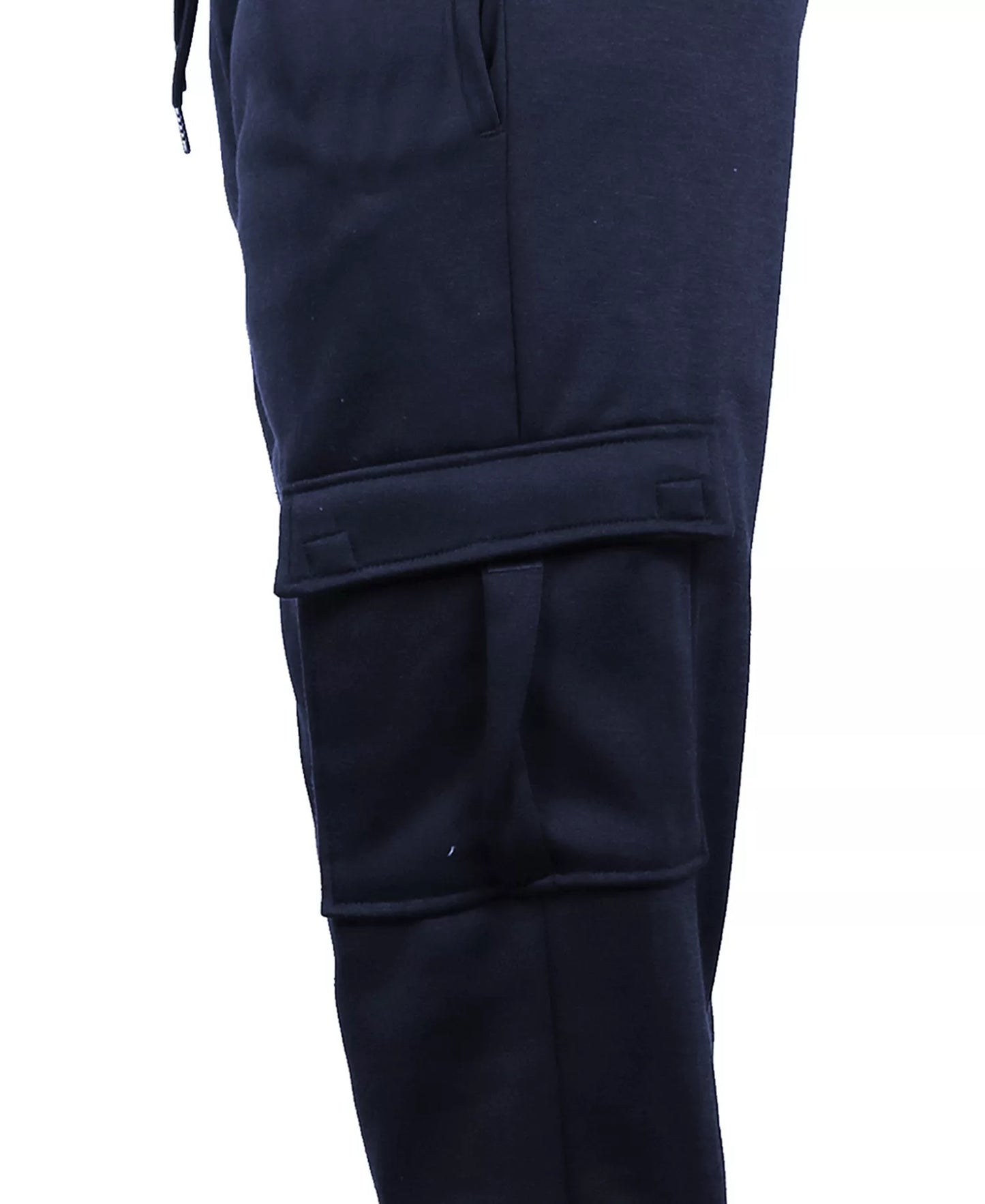 Blue Ice Men's Heavyweight Fleece-Lined Cargo Jogger Sweatpants  Navy Size XL