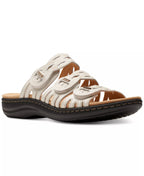 Clarks Women's Laurieann Ruby Scalloped Twist Sandals  White Leather Size 5
