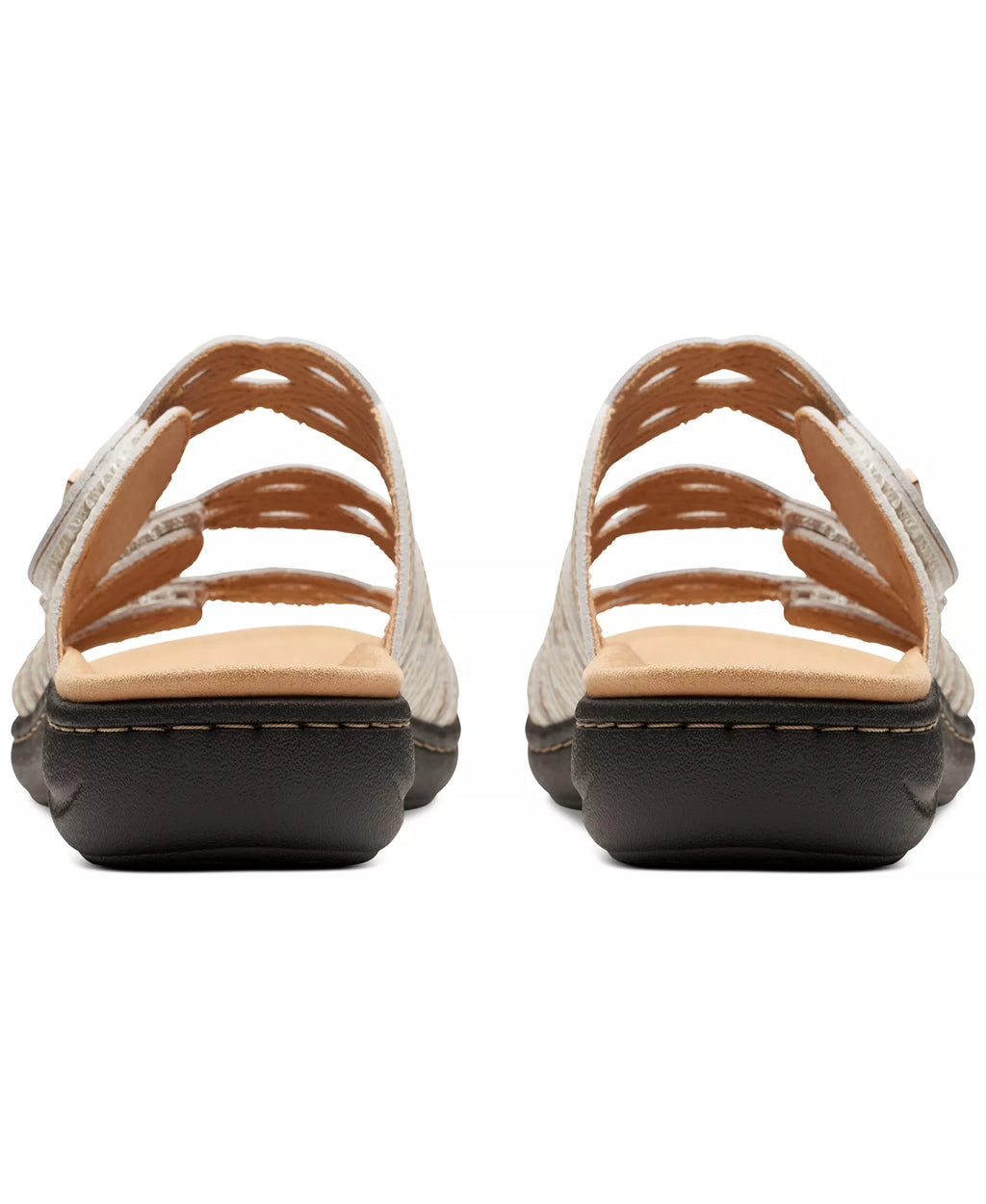 Clarks Women's Laurieann Ruby Scalloped Twist Sandals  White Leather Size 5
