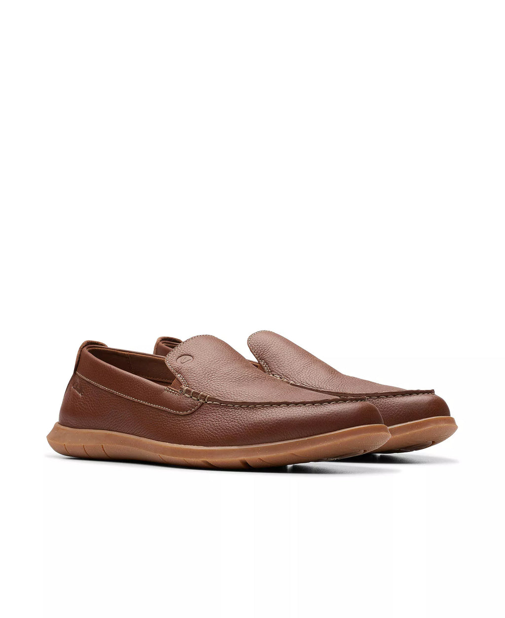 Clarks Men's Flexway Step Slip On Shoes   Light Brown Leather Size 9