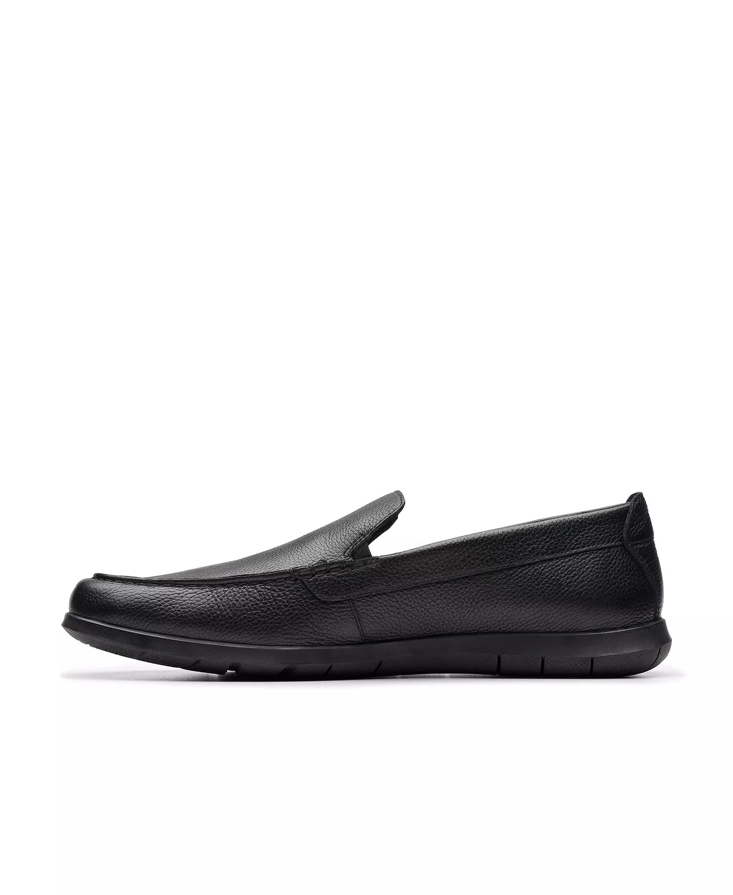 Clarks Men's Flexway Step Slip On Shoes Black Tumbled Leather Size 9