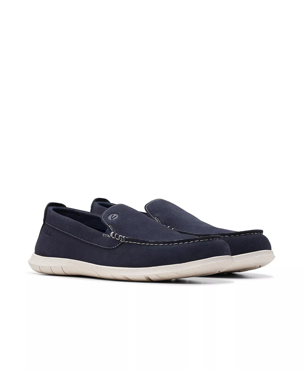 Clarks Men's Flexway Step Slip On Shoes  Navy Suede Size 9