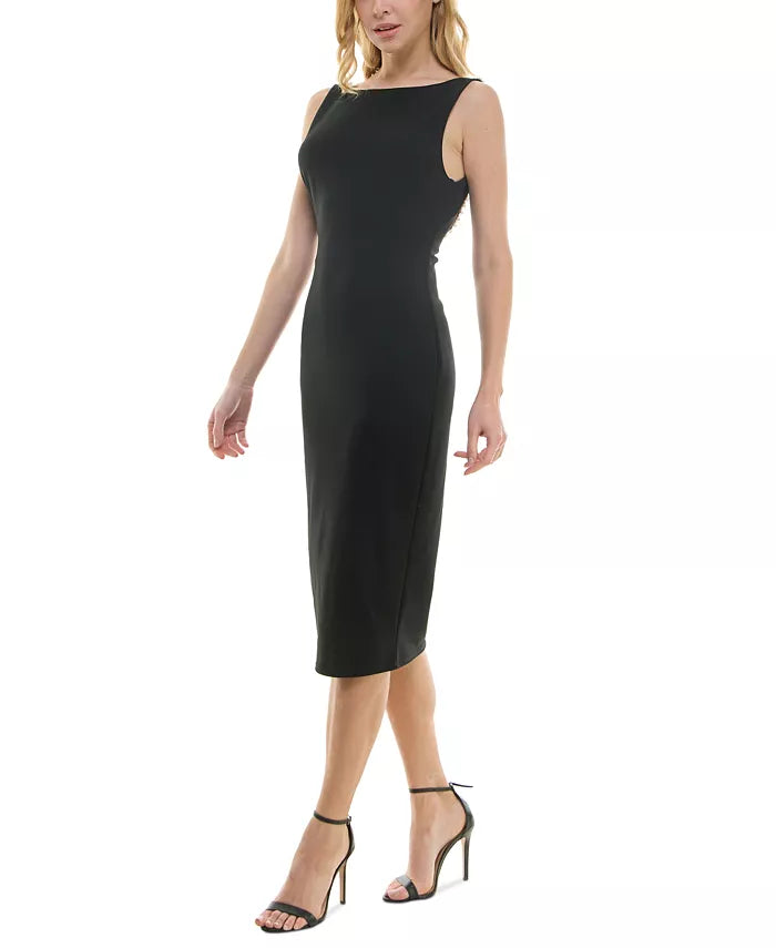 B Darlin Juniors Embellished Midi Bodycon Dress  Black/Pearl Size 3/4
