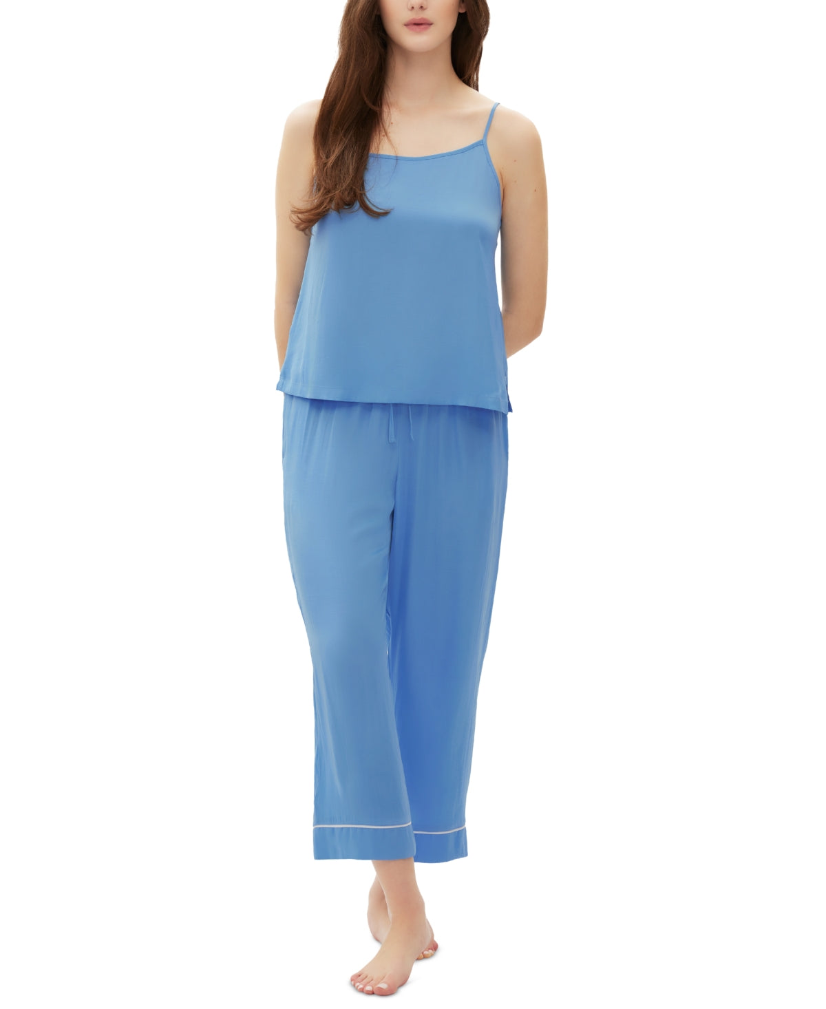 GAP Women's 2-Pc. Sleeveless Camisole Pajamas Set  Oasis Blue Size M