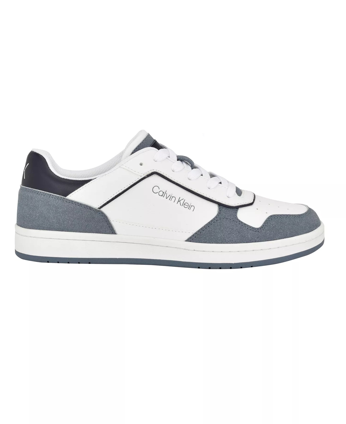 Calvin Klein Men's Landy Round Toe Lace Up Sneakers  White/Gray Size 10
