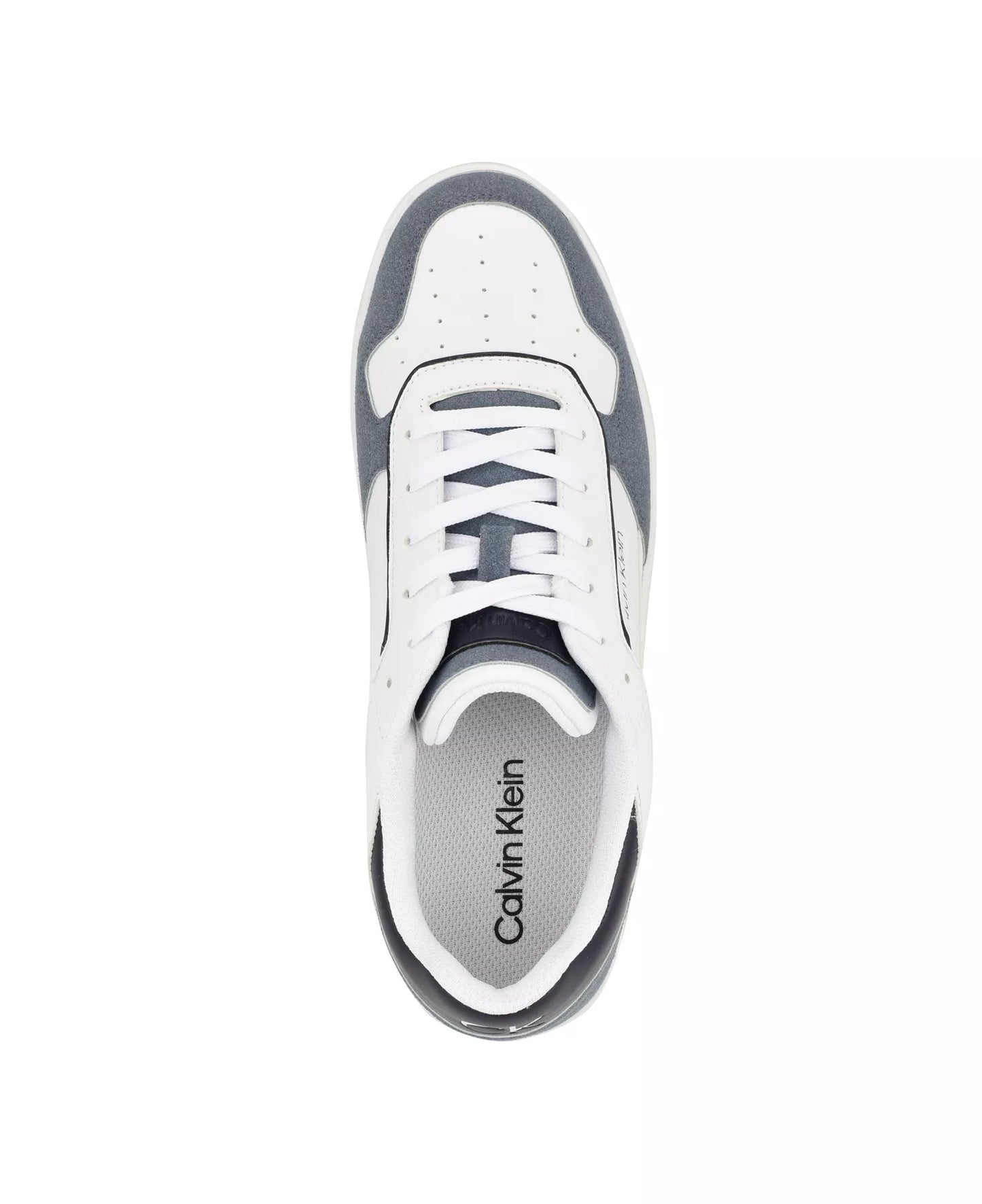Calvin Klein Men's Landy Round Toe Lace Up Sneakers  White/Gray Size 10