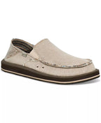 Sanuk Men's Donny Two-Tone Slip-On Shoes  Natural Size 9