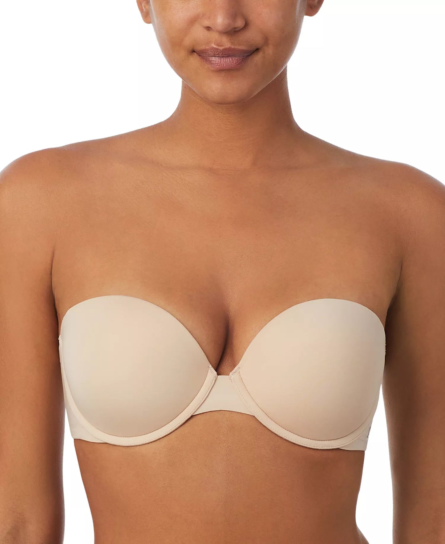 DKNY Women's Smooth Essentials Strapless Bra  Cashmere Size 38DD