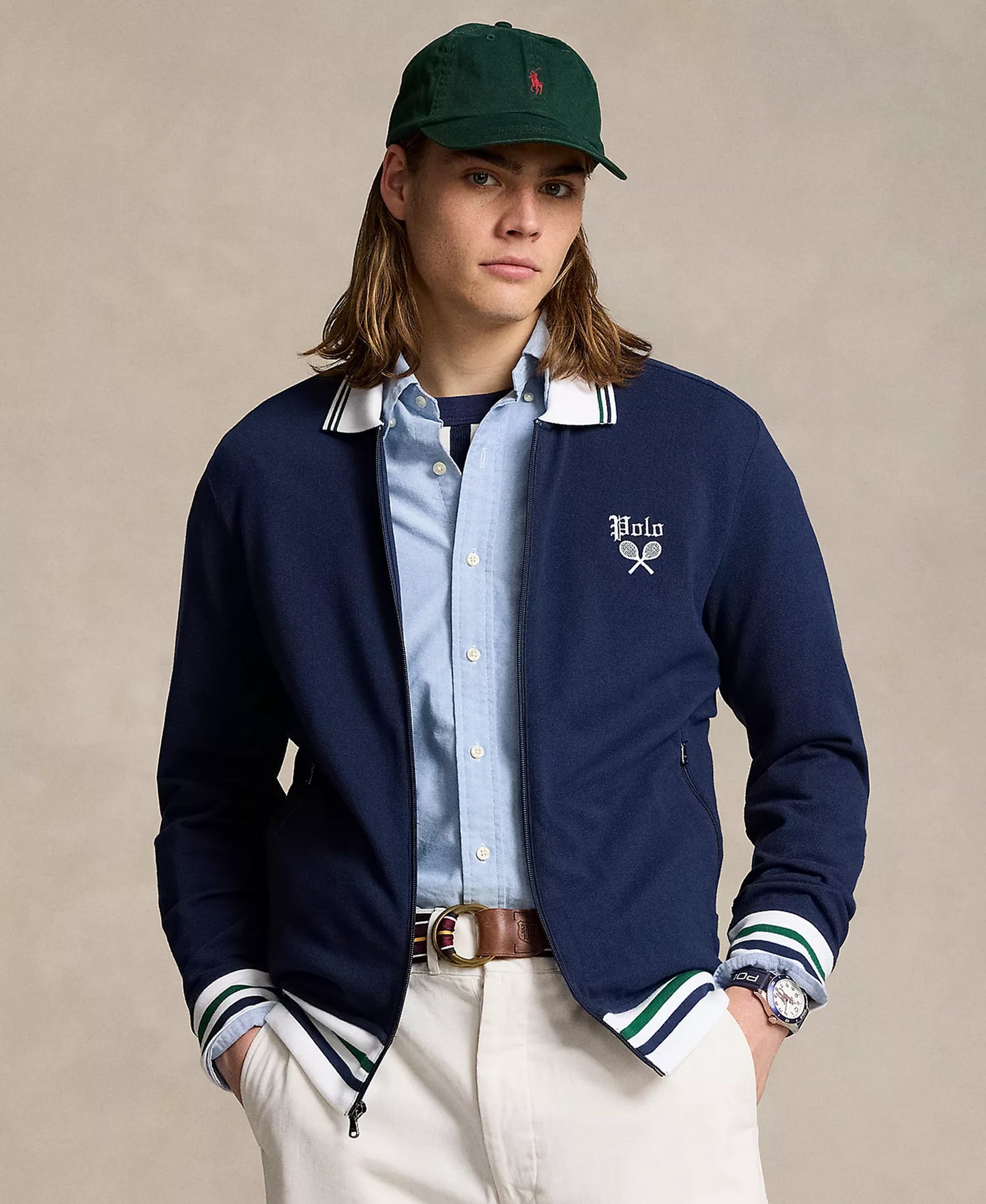 Polo Ralph Lauren Men's Cotton Full-Zip Jacket  Newport Navy Multi Size 2XL