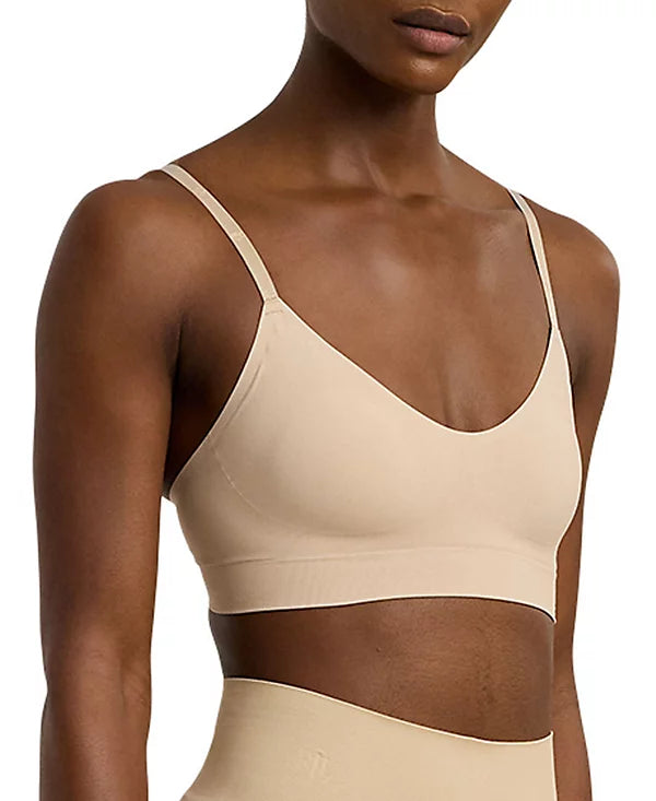 Lauren Ralph Lauren Women's Luxe Smoothing Wireless Bralette  Light Truffle Size XL