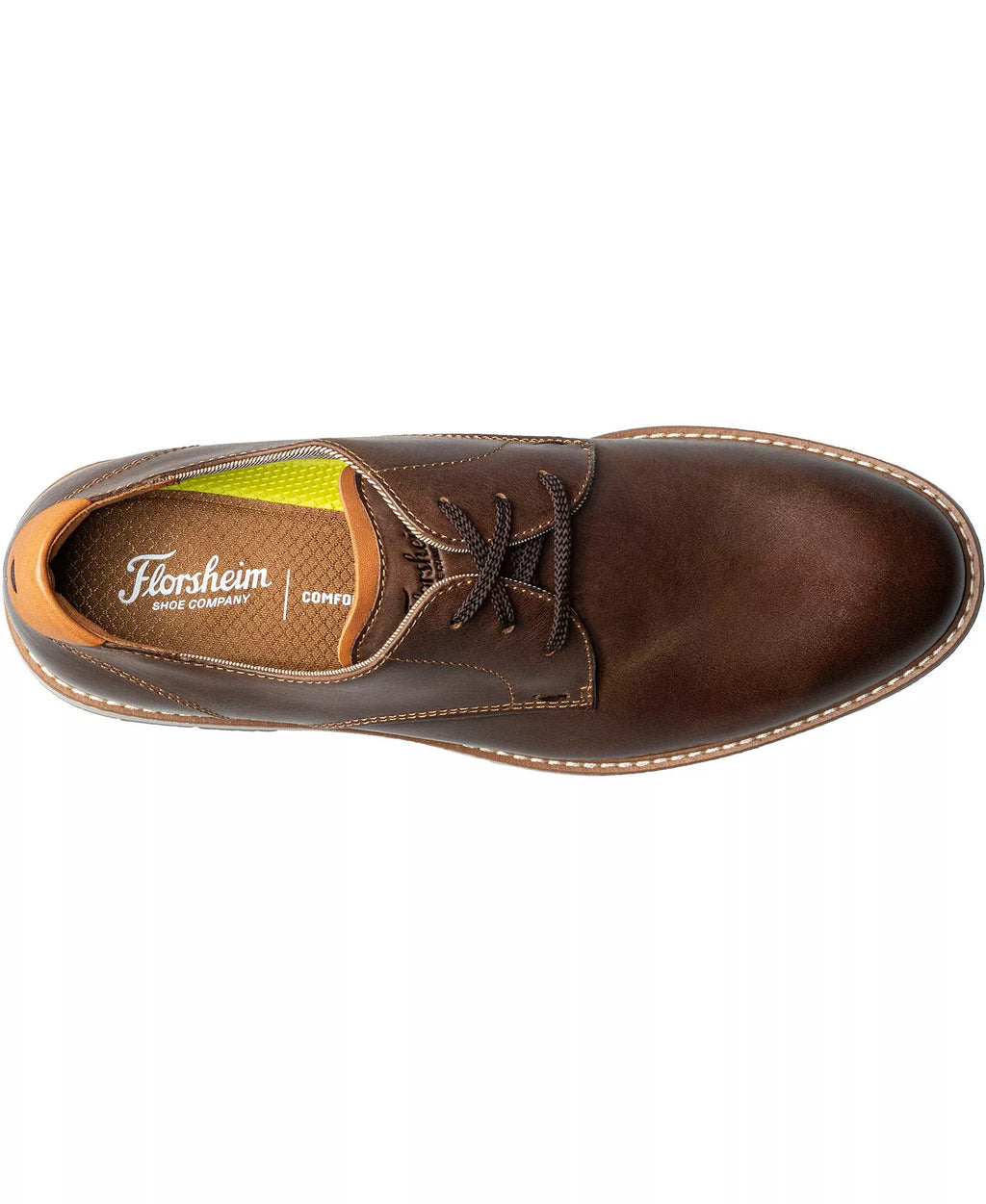 Florsheim Men's Vibe Plain Toe Oxford Lace Up Dress Shoes  Brown Ch Size 7.5W