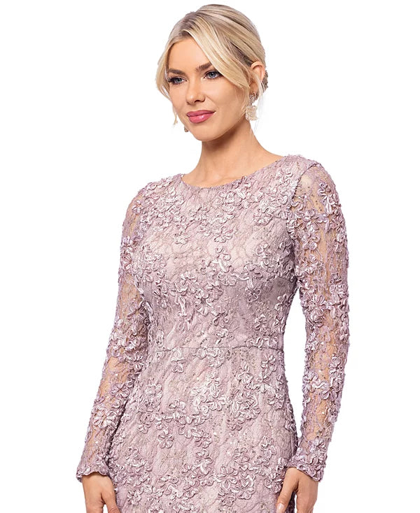 XSCAPE Petite Embellished Lace Sheath Dress  Color Taupe Size 4P