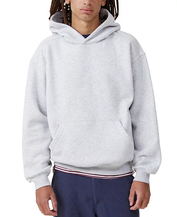 COTTON ON Men's Oversized Fleece Hoodie  Gray Marley Size S