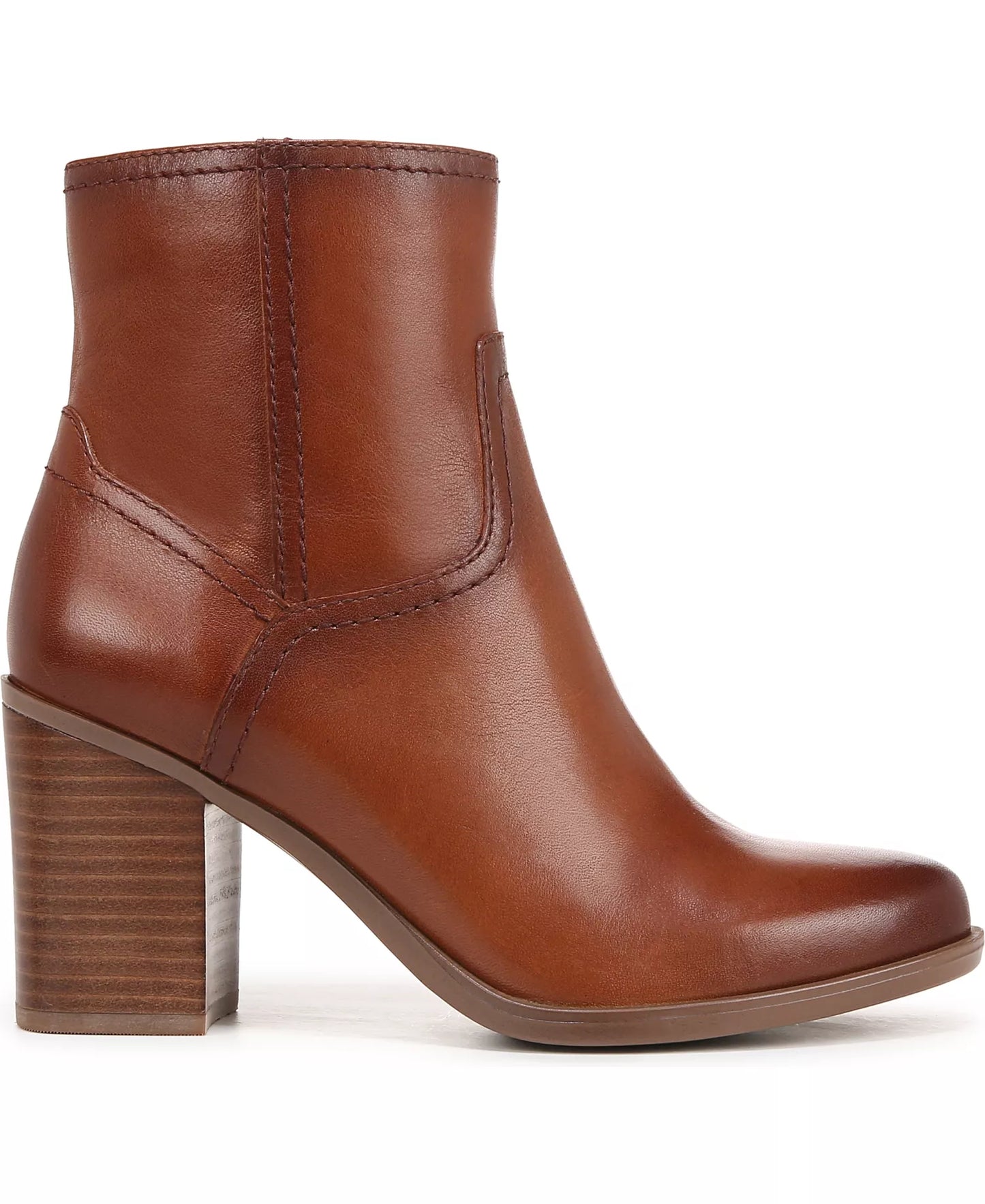 Naturalizer Women's Kalina Block Heel Booties  Cider Spice Leather Size 7