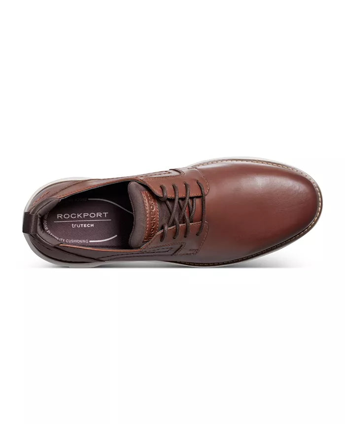 Rockport Men's Canton Casual Lace-up Round Toe Shoes  Caramel Leather Size 7.5