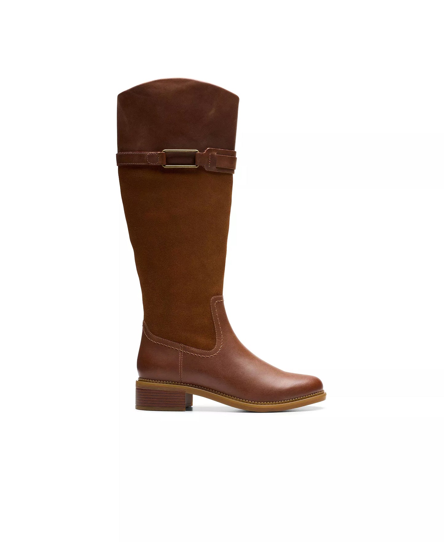 Clarks Women's Collection Maye Carly Tall Boots  Tan Leather Size 8