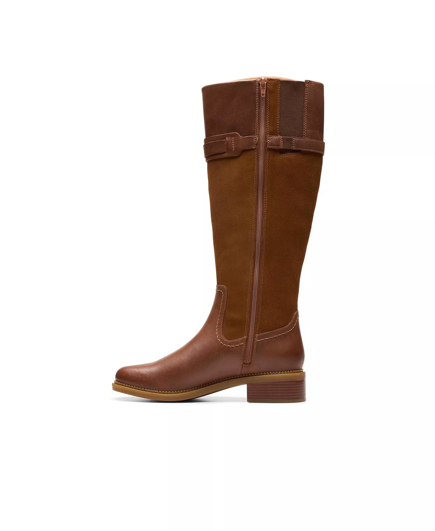 Clarks Women's Collection Maye Carly Tall Boots  Tan Leather Size 8