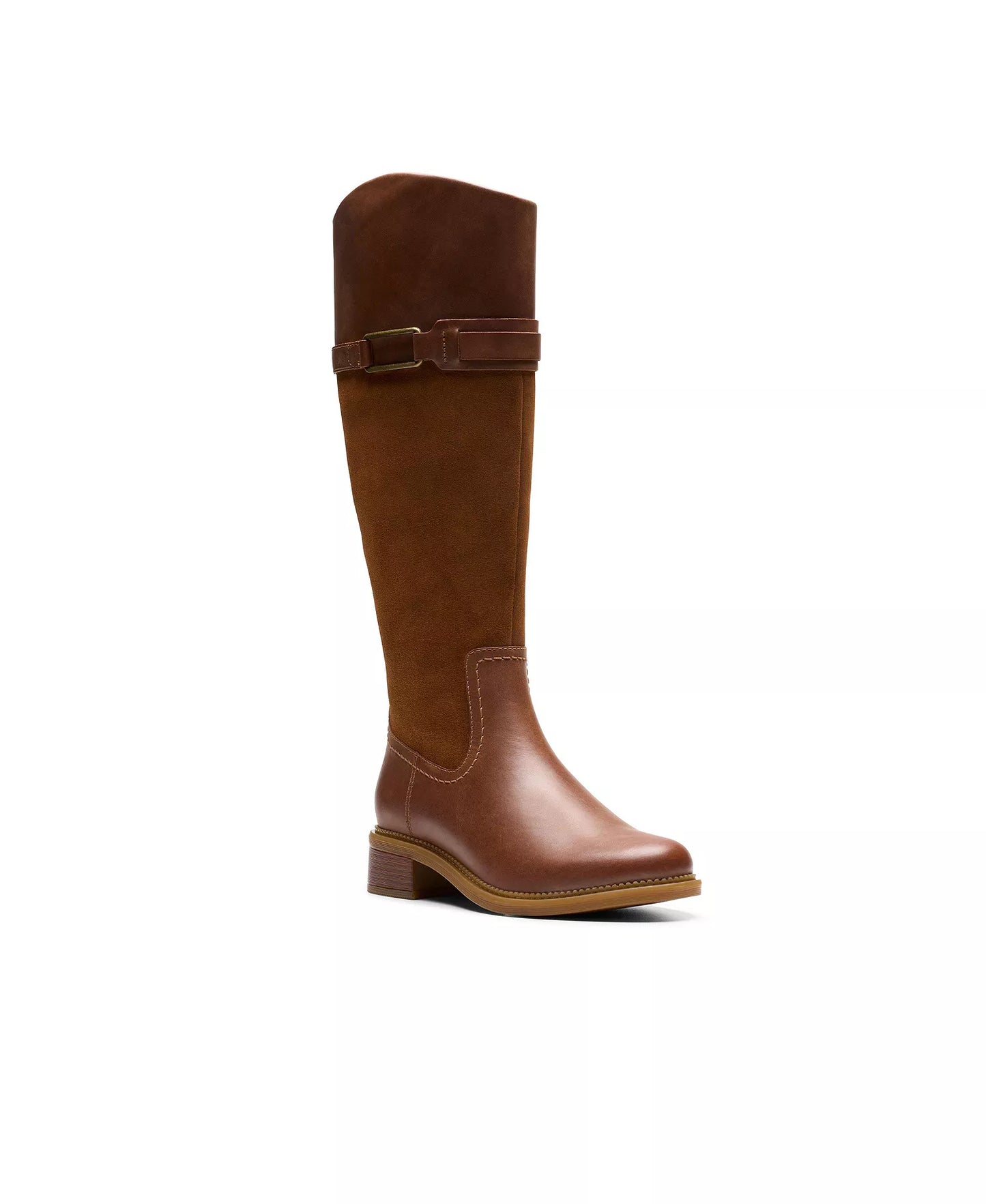 Clarks Women's Collection Maye Carly Tall Boots  Tan Leather Size 8