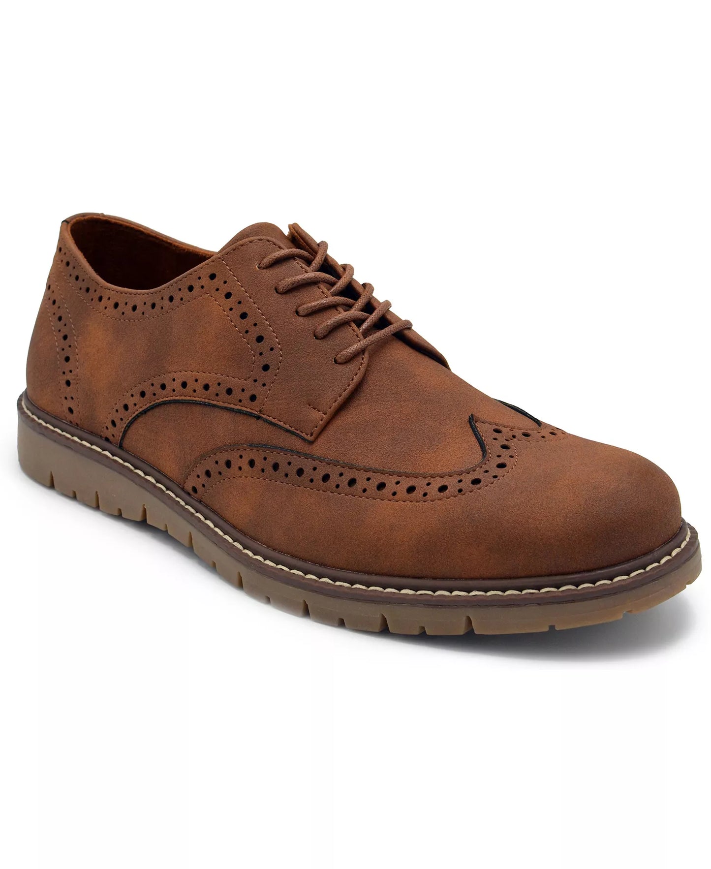 Aston Marc Men’s Manti Wingtip Oxford Shoes  Tan Size 8.5