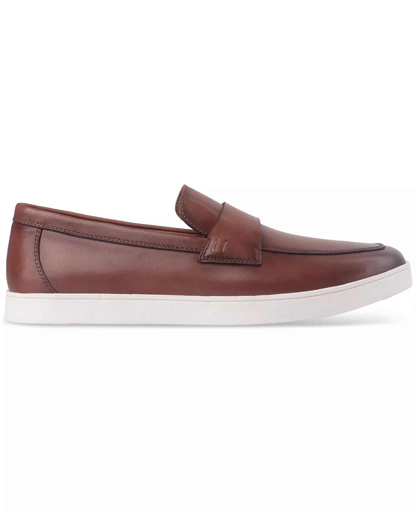 Alfani Men's Callumm Leather Slip-On Saddle Loafers  Burnt Copper Size 10