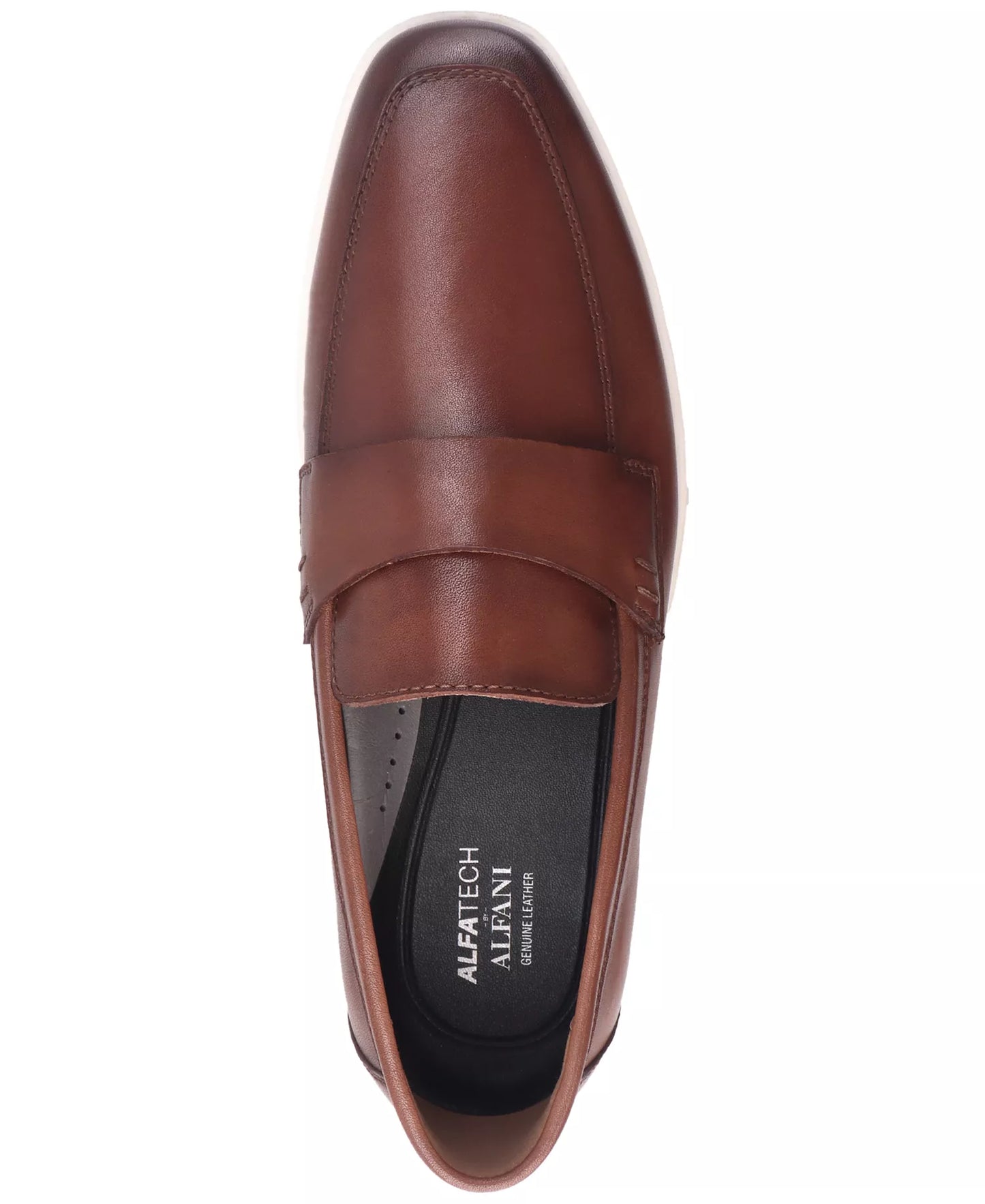 Alfani Men's Callumm Leather Slip-On Saddle Loafers  Burnt Copper Size 10