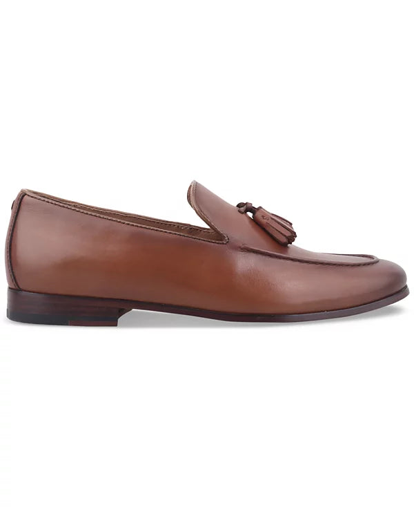 Bar III Men's Benjiee Leather Slip-On Tassel Loafers  Burnt Copper Leather Size 12