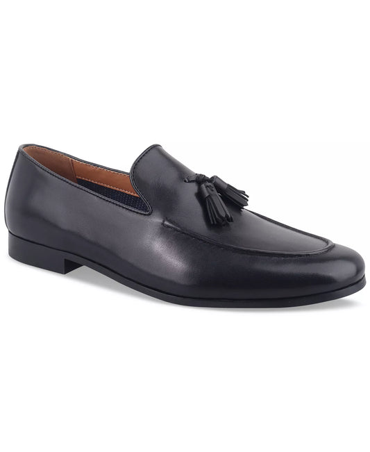 Bar III Men's Benjiee Leather Slip-On Tassel Loafers  Black  Size 8.5