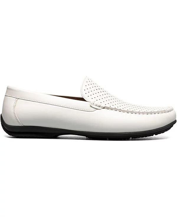 Stacy Adams Men's Conroy Perfed Slip On Shoe  White Size 9