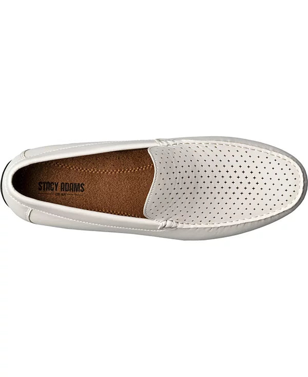 Stacy Adams Men's Conroy Perfed Slip On Shoe  White Size 9
