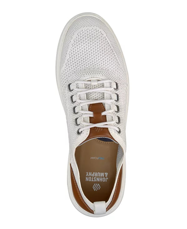 Johnston & Murphy Men's Anders Knit U-Throat Sneaker  White Knit Size 8