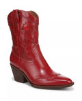Sam & Libby Women's Flash Block Heel Western Booties  Red Size 6