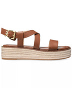Michael Kors Women's Lynn Buckle Espadrille Sandals  Luggage Leather Size 7.5