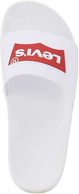 Levi's Men's Batwing-Logo Slides  White Size 10