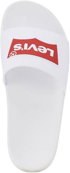 Levi's Men's Batwing-Logo Slides  White Size 10