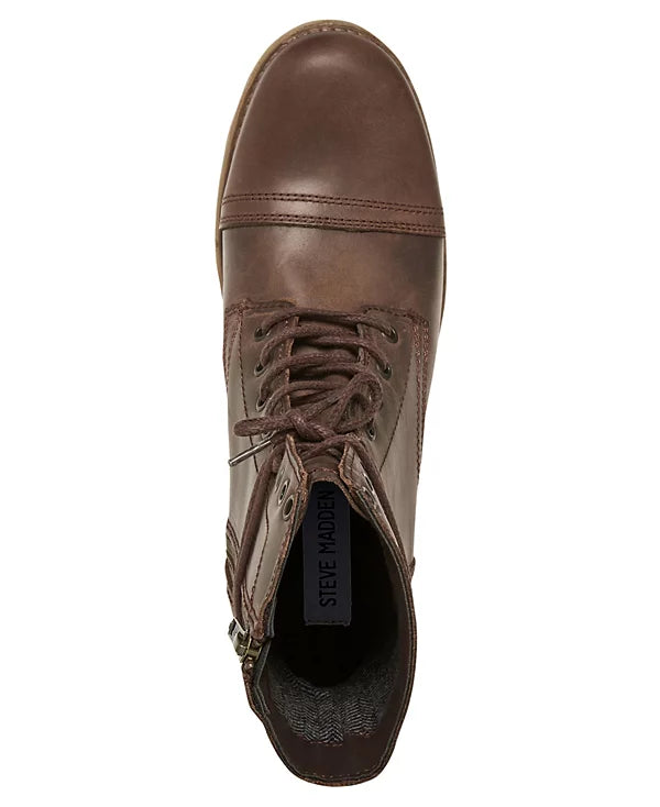 Steve Madden Men's Troopah Leather Boots  Brown Size 8.5