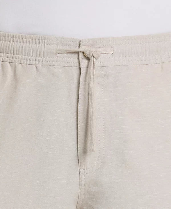 Cubavera Men's 8" Drawstring Linen Cargo Shorts  Island Fossil Size S