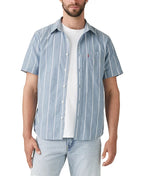 Levi's Men's Classic 1 Pocket Short Sleeve Regular Fit Shirt  Stripe Hampton Bay Size L